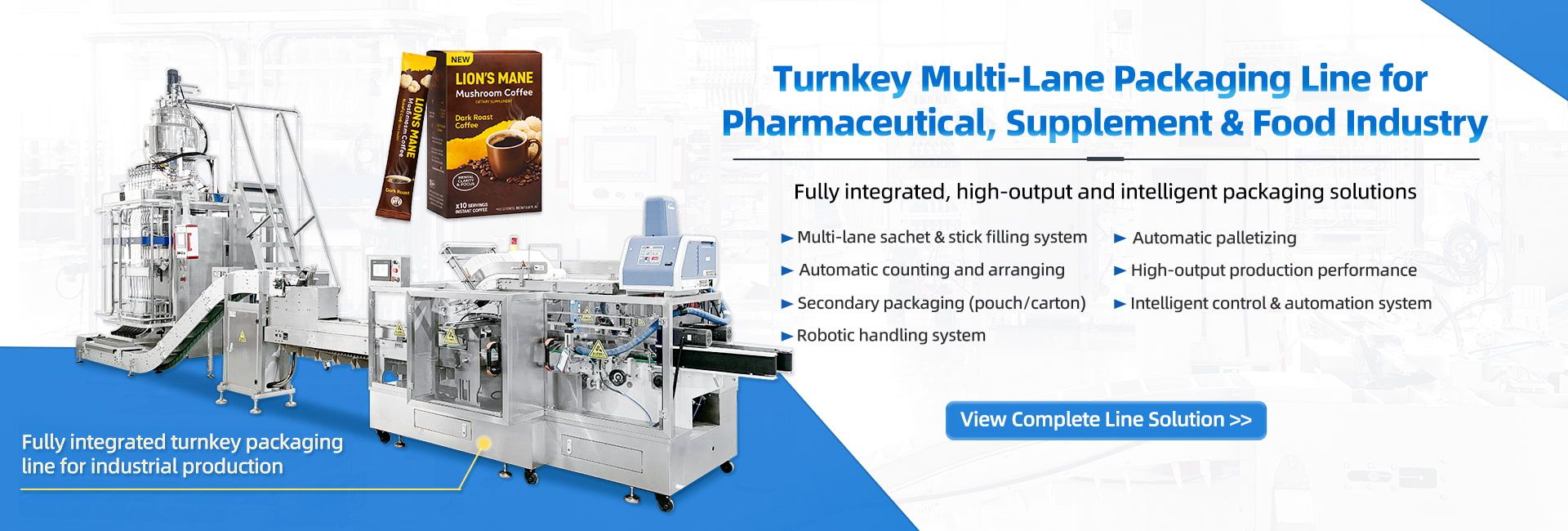 samfull multilane sachet and stick pack packing line