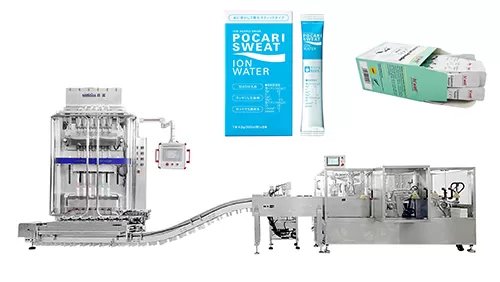 Powder stick pack box packing line