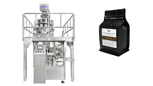 Coffee beans quad seal stand up pouch