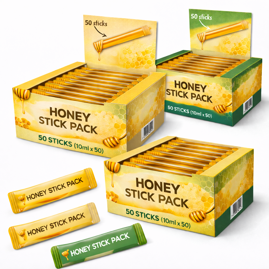 Honey Stick Pack Packaging Line with Ordered Arrangement & Cartoning (50 Sticks per Box)