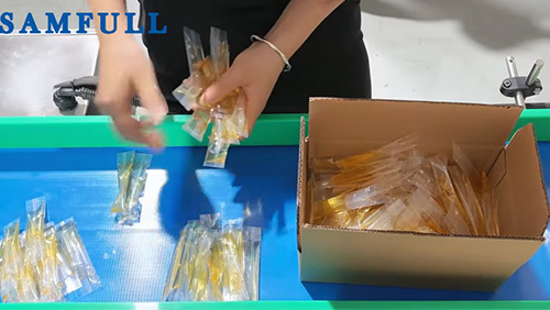Honey Stick Packaging Line Application (Bulk 100 Sticks Random Cartoning Solution)