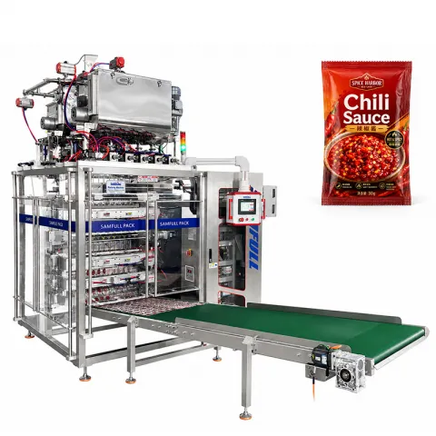 Indonesia Customer Chilli Oil & Chilli Sauce Sachet Packing Machine Application Case