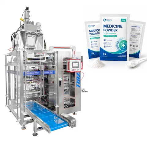 Pakistan Customer: 8g Medicine Powder Four Side Seal Sachet Packaging Machine