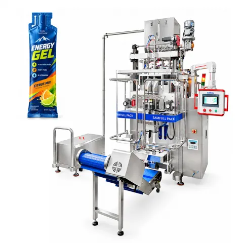 Italy 2-Lane Energy Gel Stick Pack Sachet Packaging Machine Project